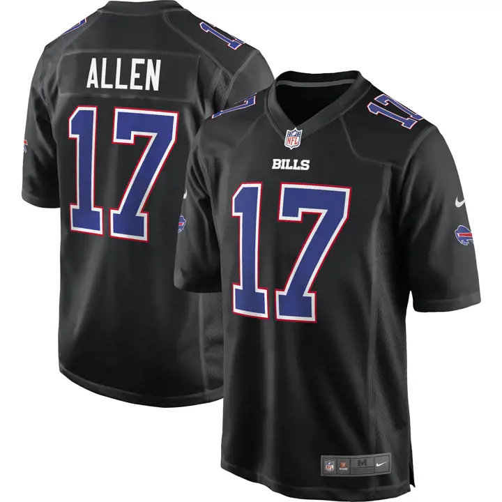 Maillot de match NFL Buffalo Bills Eclipse 21 Josh Allen NOIR