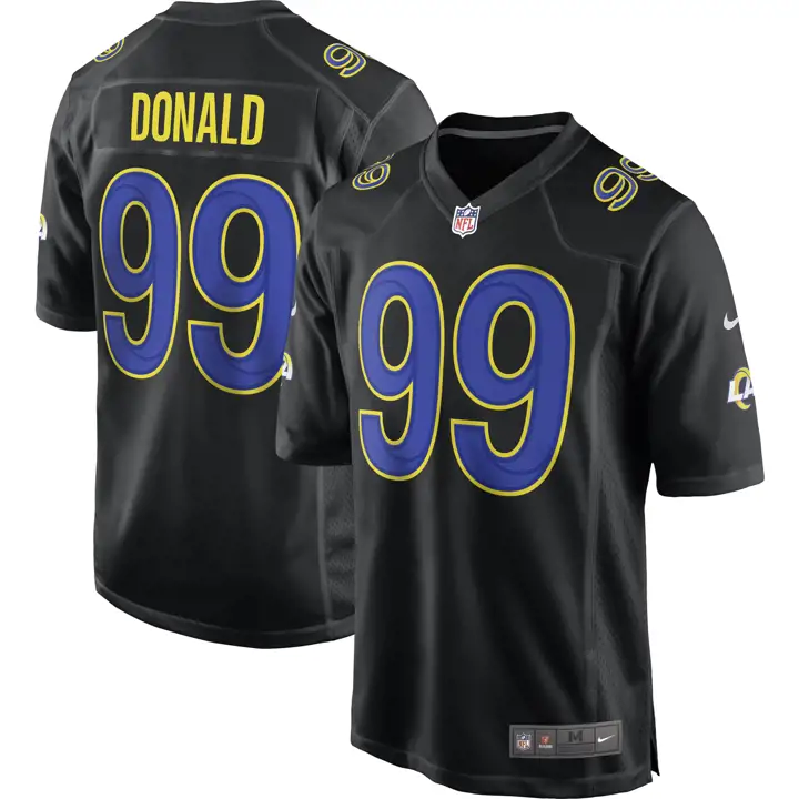 Maillot de match NFL Eclipse Los Angeles Rams 21 Aaron Donald NOIR