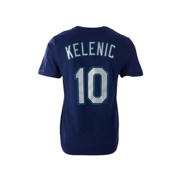 T-shirt de joueur Mariners MLB Nike N&N Jarred Kelenic BLEU MARINE