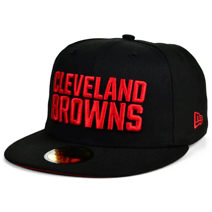 Casquette ajustée 59FIFTY NFL Cleveland Browns avec protection UV – Noir/Rouge