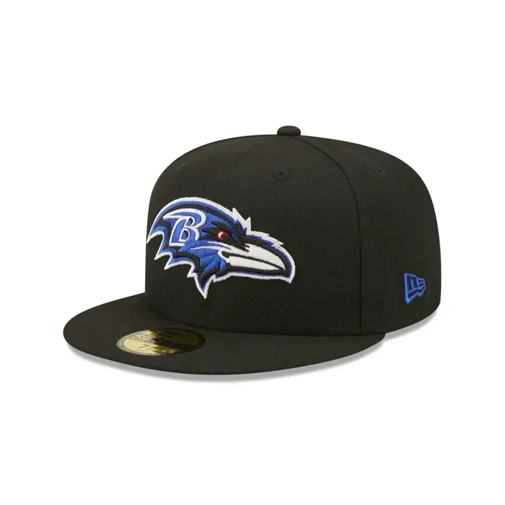Casquette 59FIFTY NFL Baltimore Ravens, couleurs UV, noir/bleu roi