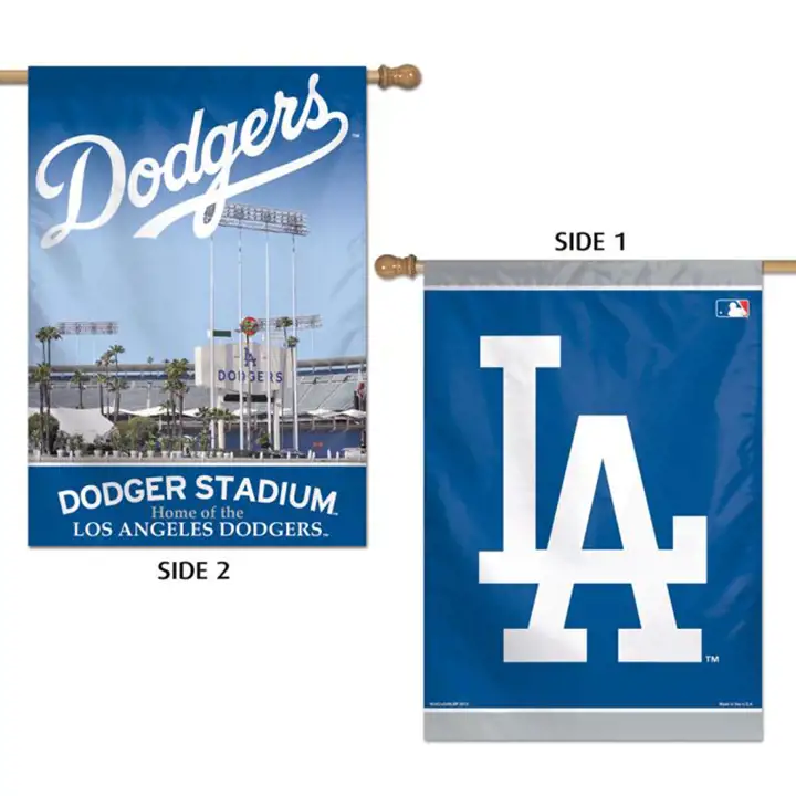 "Drapeau vertical 2 faces Los Angeles Dodgers 28"x40" ast"