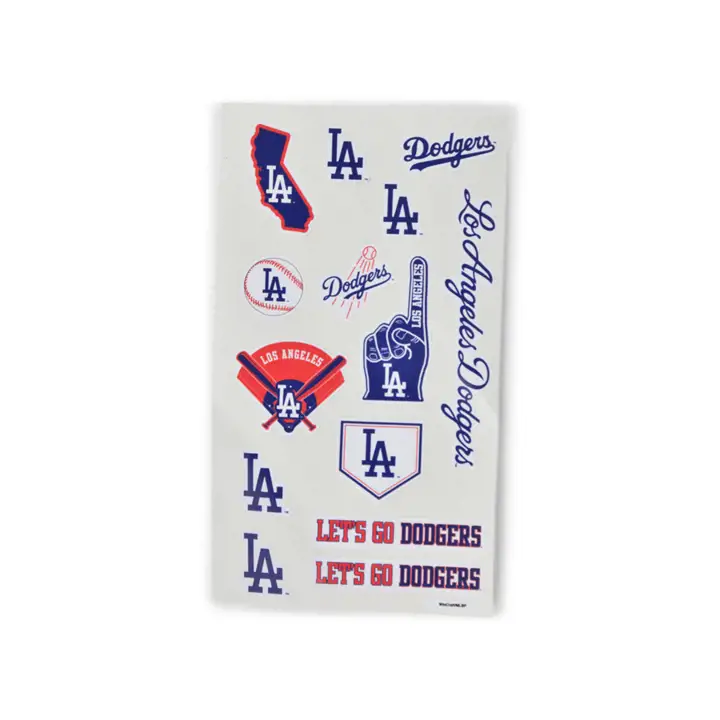 "Feuille de décalcomanie pour le visage Los Angeles Dodgers 4"x7""