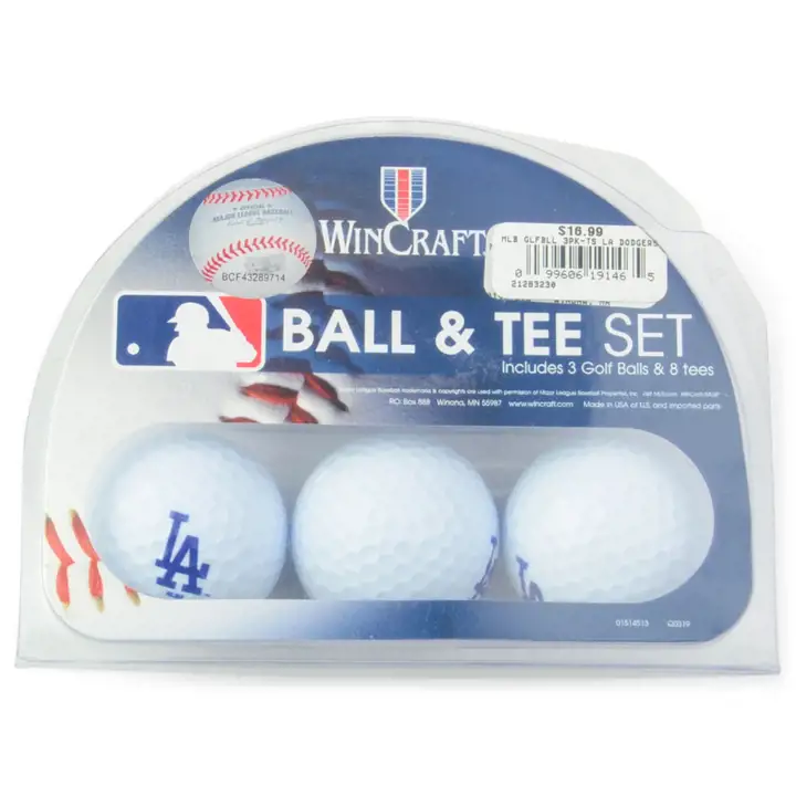Los Angeles Dodgers 3 balles de golf avec tees ast