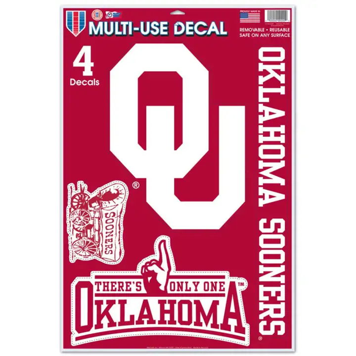 "Autocollant Oklahoma Sooners 11" x 17" ast"