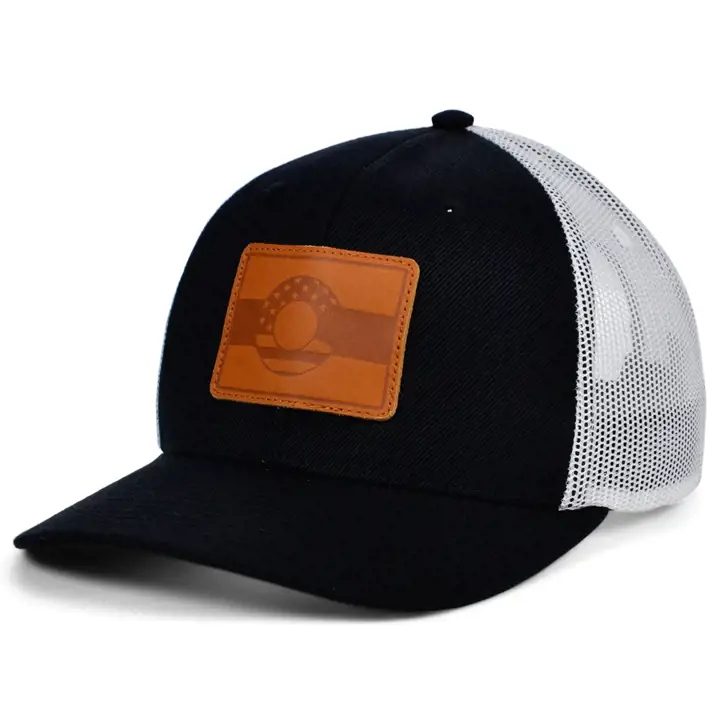COLORADO BW Cuir USA Écusson Trucker NOI/BLC/MAR