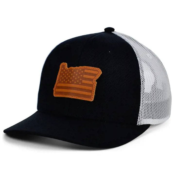 OREGON BW Cuir Écusson USA Casquette Trucker N/B/M