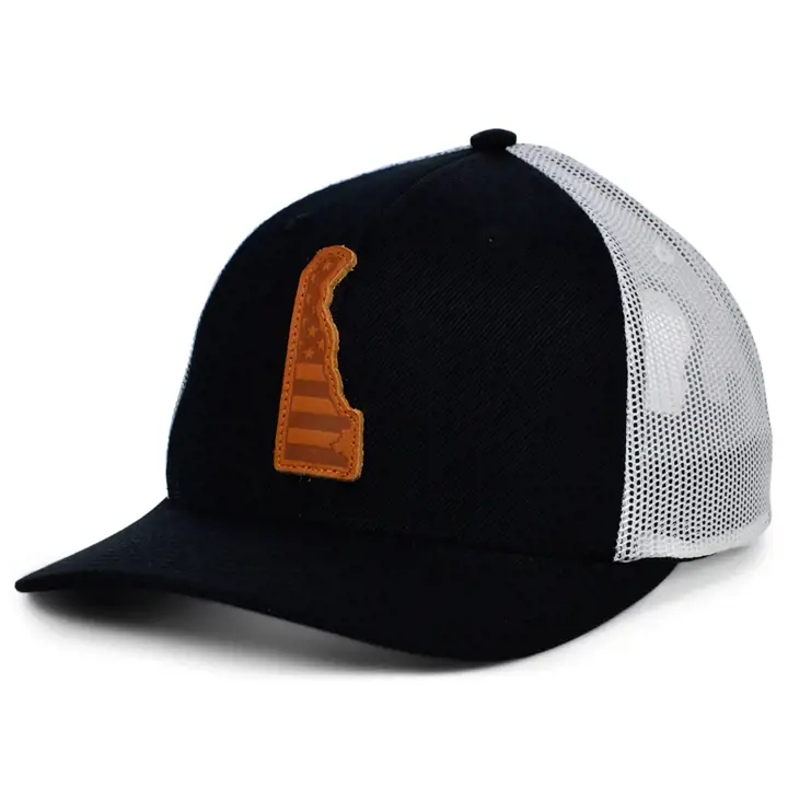 DELAWARE BW Leather USA Patch Trucker Noir/Blanc/Marron