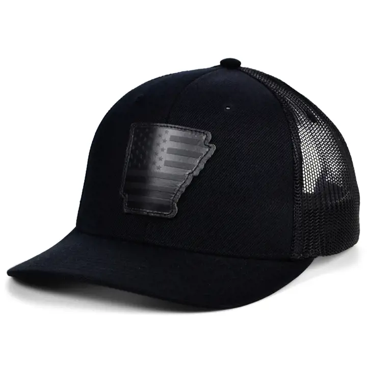 ARKANSAS Blackout Cuir USA Écusson Casquette de Routier N/N/N
