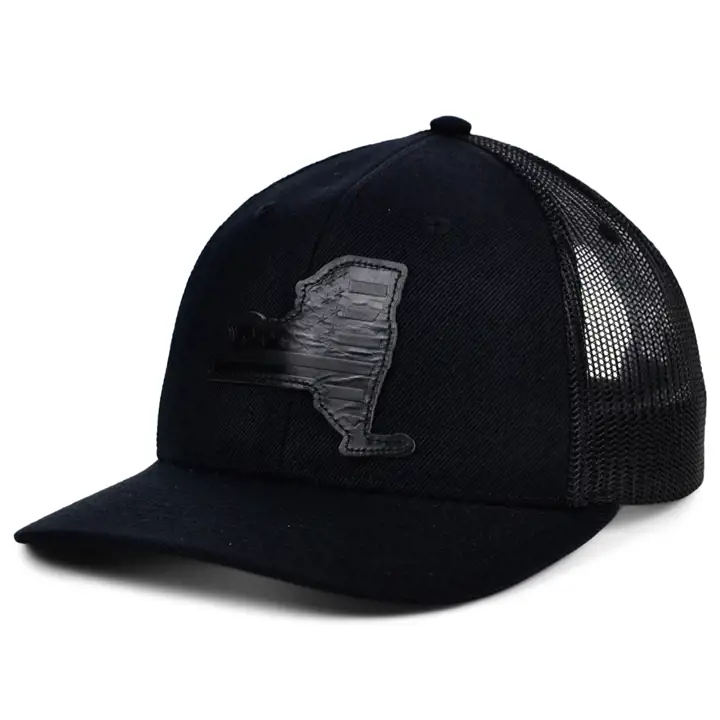 NEW YORK Blackout Leather USA Patch Trucker NOIR/NOIR/NOIR