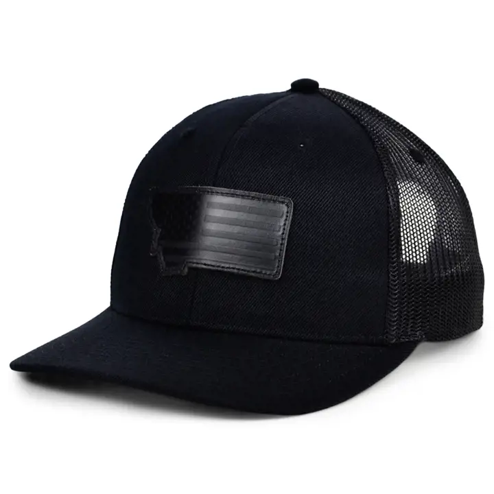 MONTANA Blackout Cuir Écusson USA Camionneur NOI/NOI/NOI
