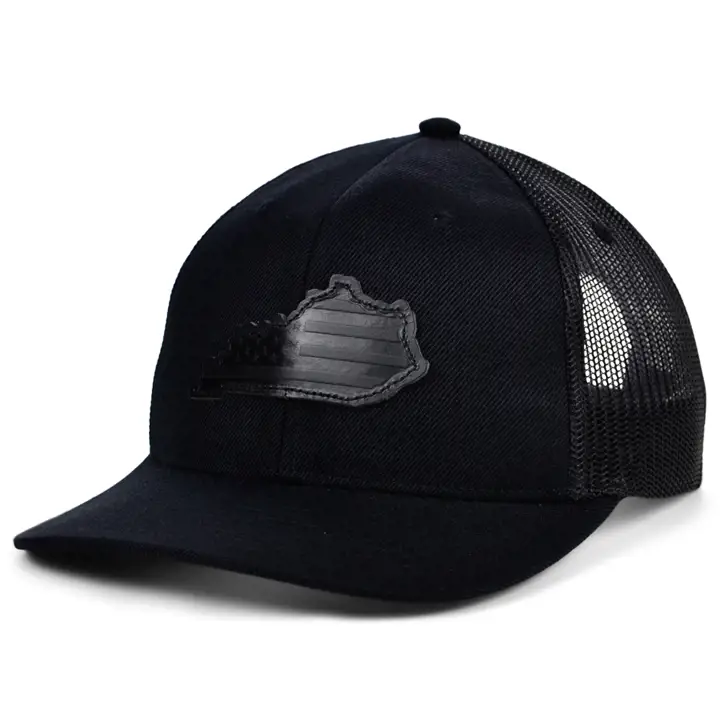 KENTUCKY Blackout Cuir USA Écusson Casquette Trucker N/N/N