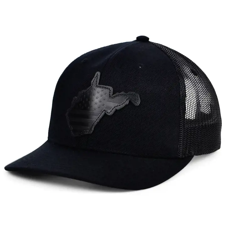 WEST VIRGINIA Blackout Cuir USA Patch Trucker NOI/NOI/NOI