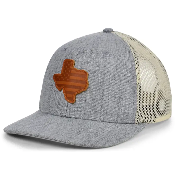 TEXAS HTHR Cuir USA Écusson Trucker H-GRIS/BLC/MAR