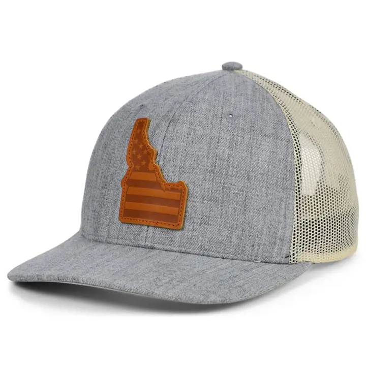 IDAHO HTHR Casquette filet en cuir USA H-GRIS/BLANC/MARRON