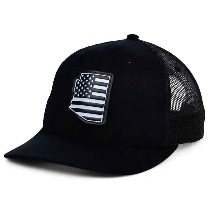 ARIZONA BLKWHTBLK Cuir USA Écusson Trucker NOI/BLC/NOI