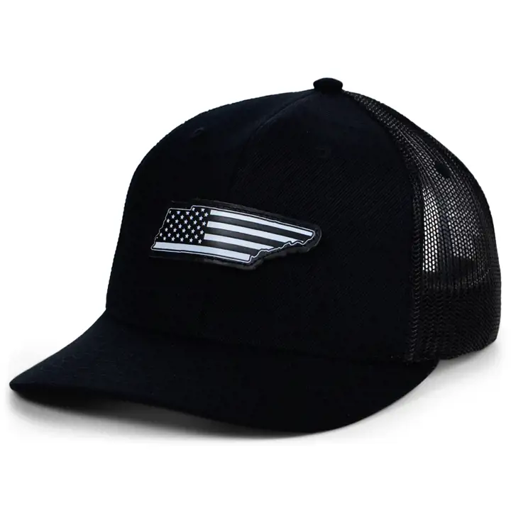 TENNESSEE BLKWHTBLK Cuir USA Patch Trucker BLK/WHT/BLK