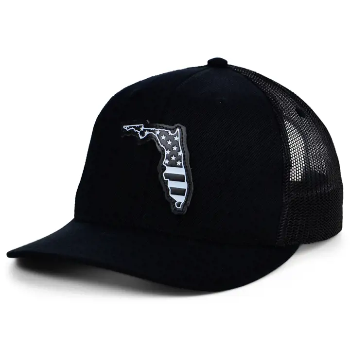 Casquette Trucker FLORIDA BLKWHTBLK en cuir USA Patch BLK/WHT/BLK