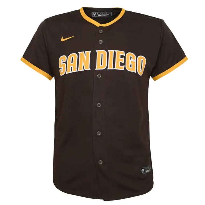 Maillot officiel vierge MLB San Diego Padres pour enfants, marron
