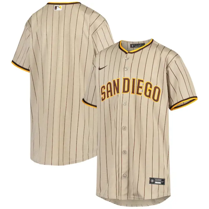 Maillot officiel vierge MLB San Diego Padres pour enfant, couleur sable