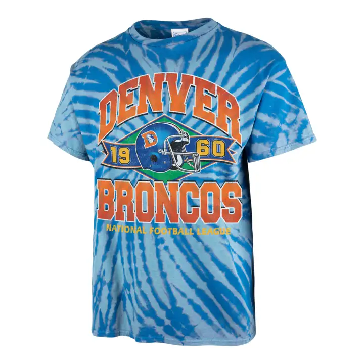 T-shirt tubulaire vintage DENVER BRONCOS NFL Brickhouse 21 bleu