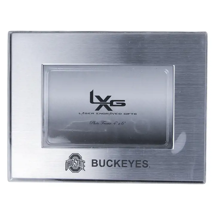 Cadre photo en métal mat Ohio State Buckeyes 4x6 argenté