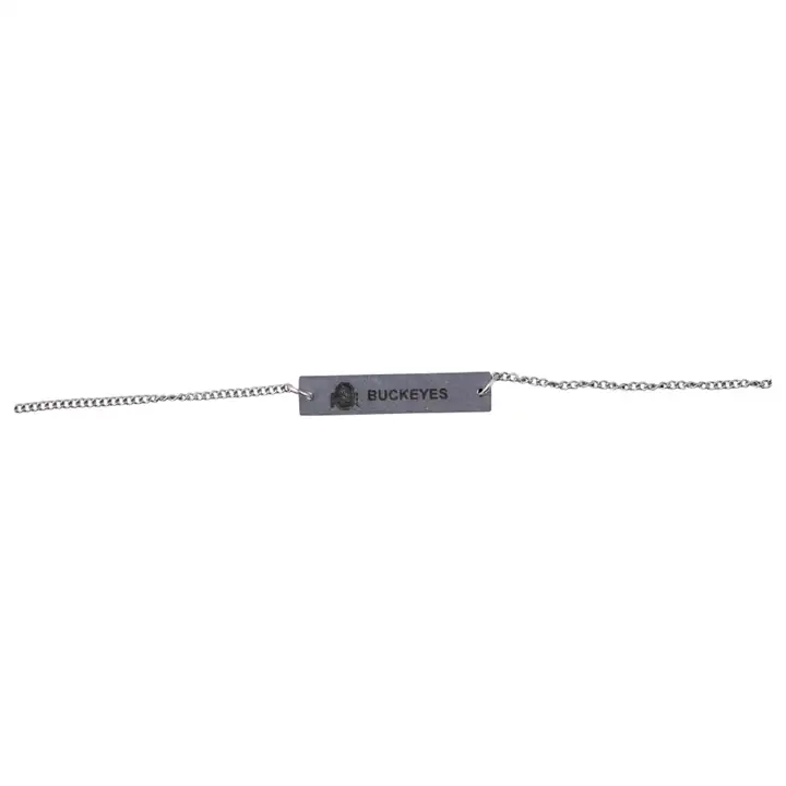 Bracelet barre en métal Buckeyes d'Ohio State argent