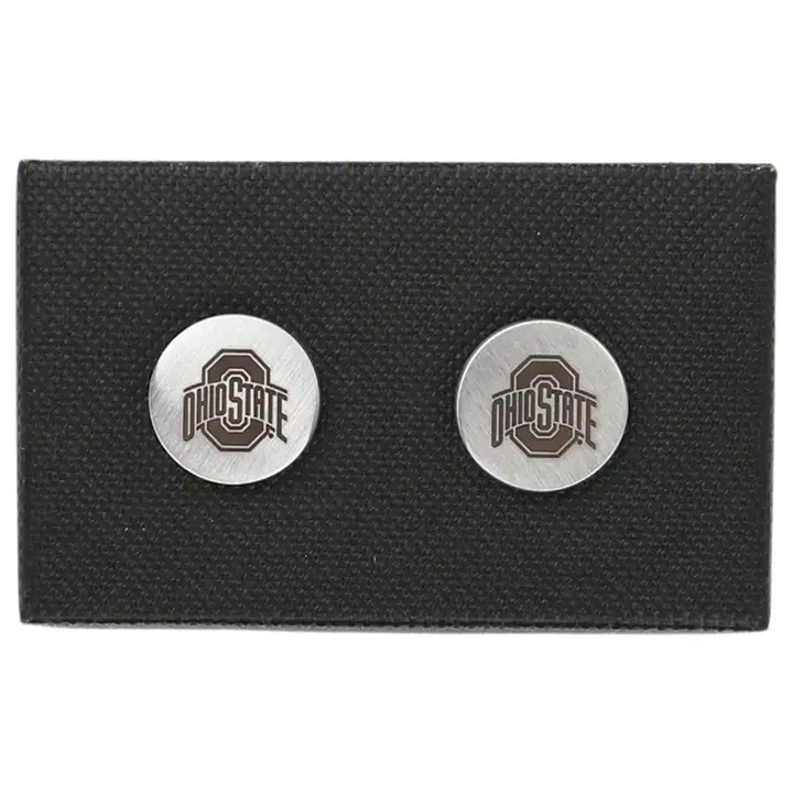 Boutons de manchette Buckeyes de l'Ohio State, argent