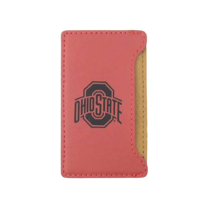 Ohio State Buckeyes Étui porte-cartes de téléphone portable en velours rouge