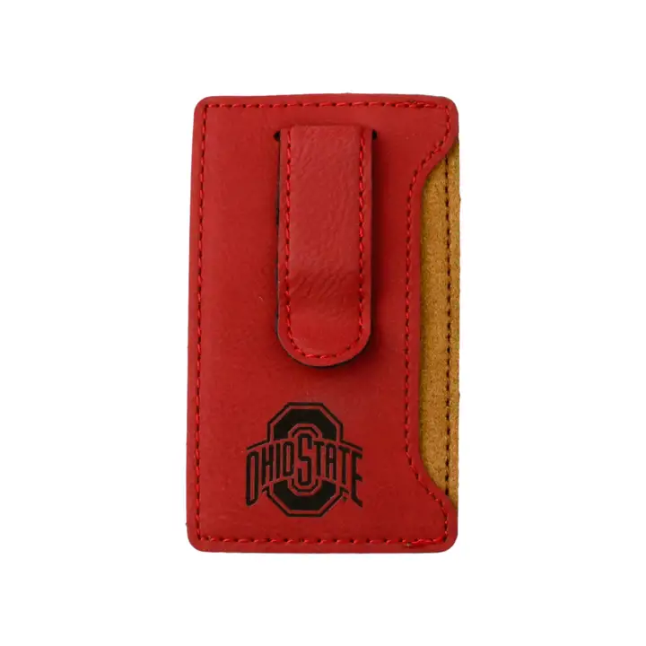 Porte-cartes pour téléphone portable en velours Ohio State Buckeyes avec pince