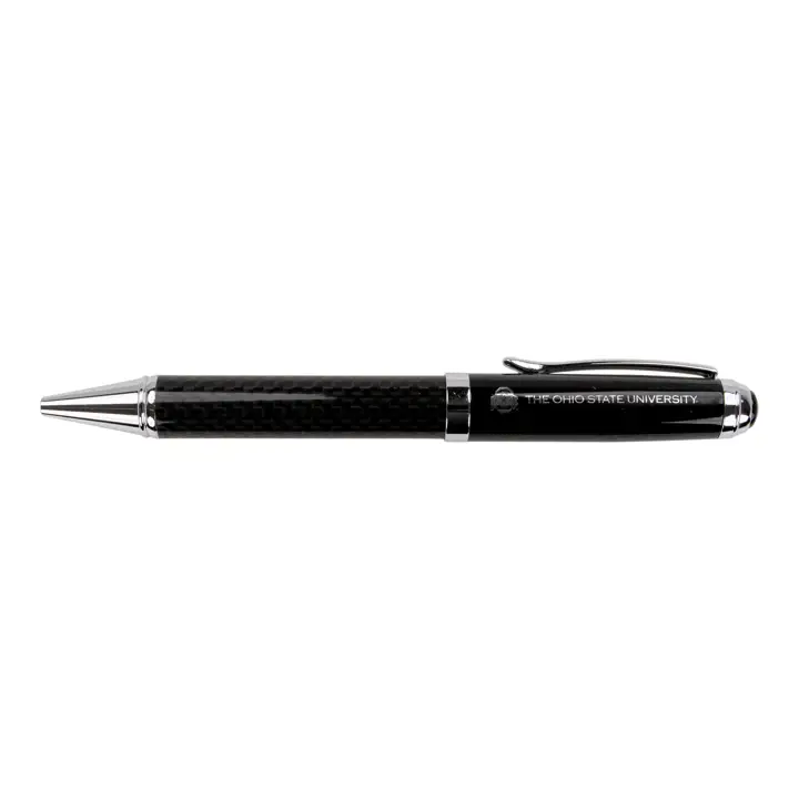 Stylo à bille en fibre de carbone Ohio State Buckeyes noir