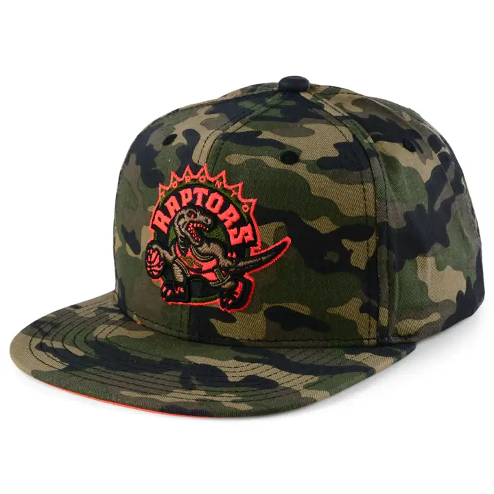 Casquette Snapback TORONTO RAPTORS HWC NEON CAMO POP motif camouflage woodland