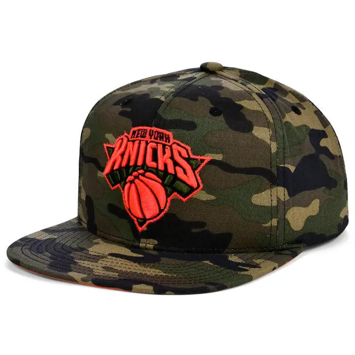 CASQUETTE SNAPBACK NEW YORK KNICKS NBA NEON CAMO POP camouflage forêt