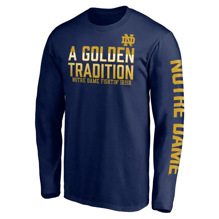 T-Shirt Manches Longues NCAA Notre Dame Fighting Irish Golden Tradition N