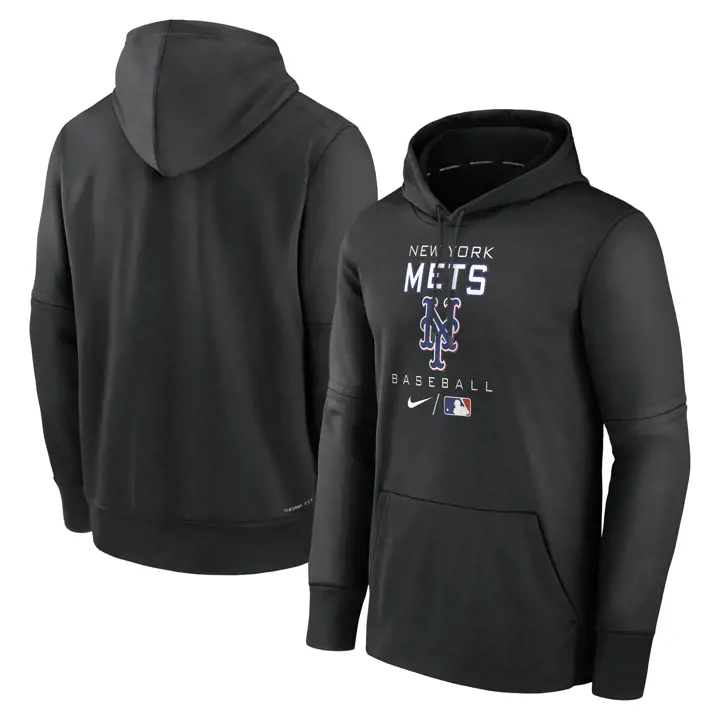 New York Mets MLB AC Dugout Therma Hoodie noir/noir