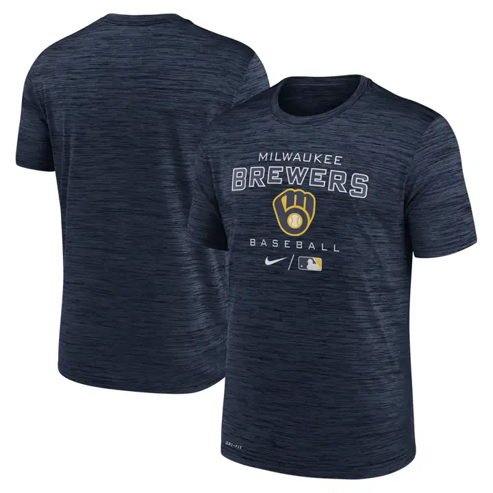 T-shirt Navy Milwaukee Brewers Légende MLB Velocity
