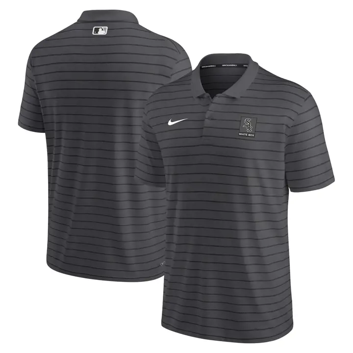 Polo rayé MLB Chicago White Sox noir