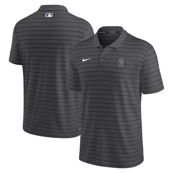 Polo rayé Colorado Rockies MLB AC noir