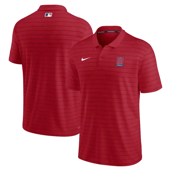 Polo Los Angeles Angels MLB à rayures AC rouge