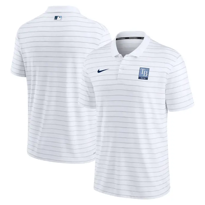 Polo rayé AC MLB Tampa Bay Rays blanc
