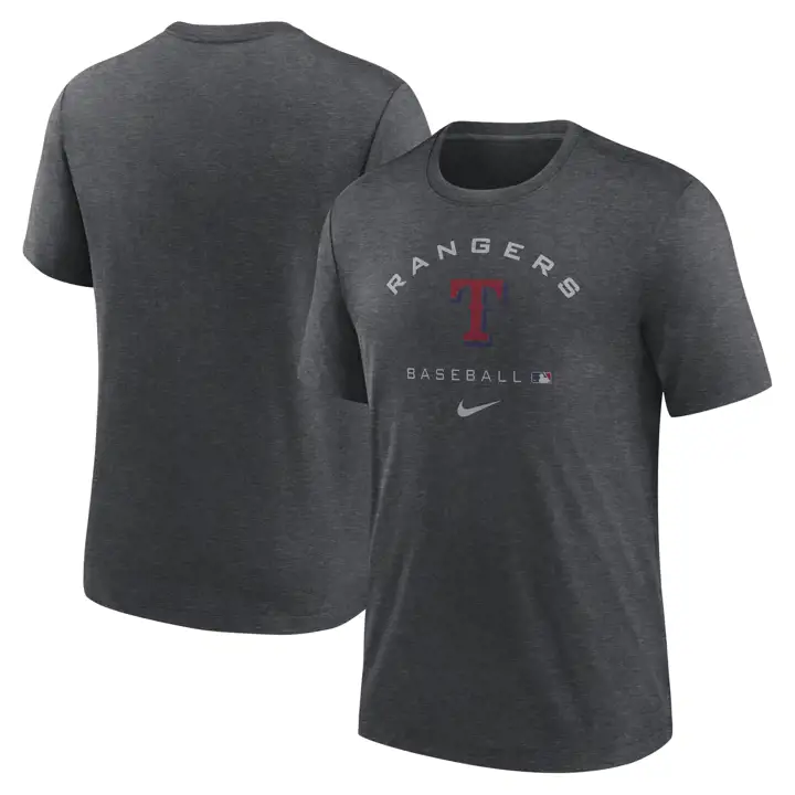 T-shirt en tissu dri-blend « Early Work » MLB AC des Texas Rangers gris