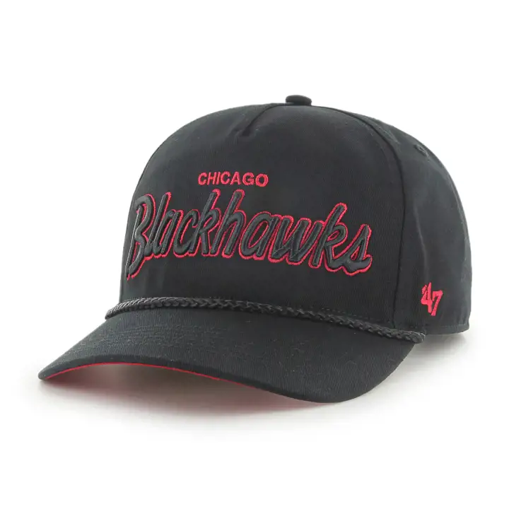 Casquette réglable Chicago Blackhawks NHL Crosstown Script Noire/Rouge