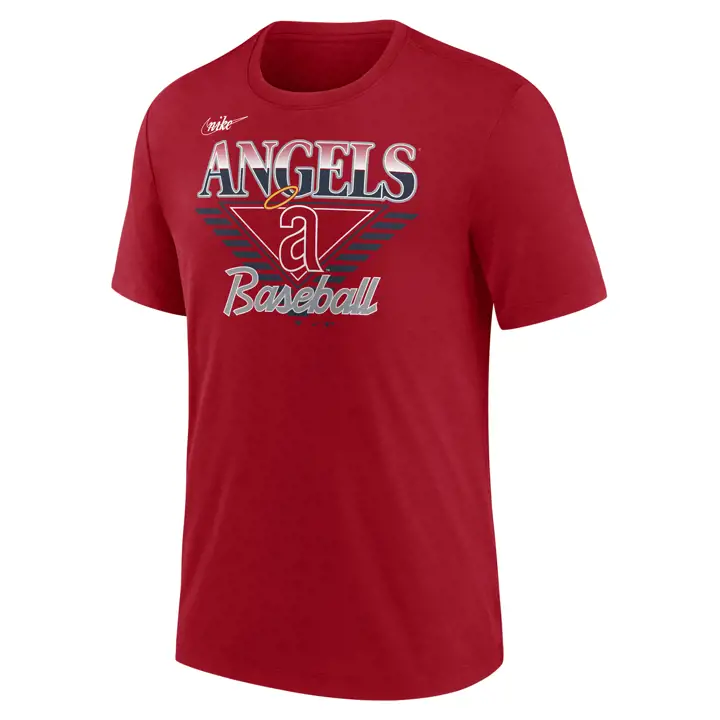 T-shirt Tri-Blend Rouge California Angels MLB Coop Rewind