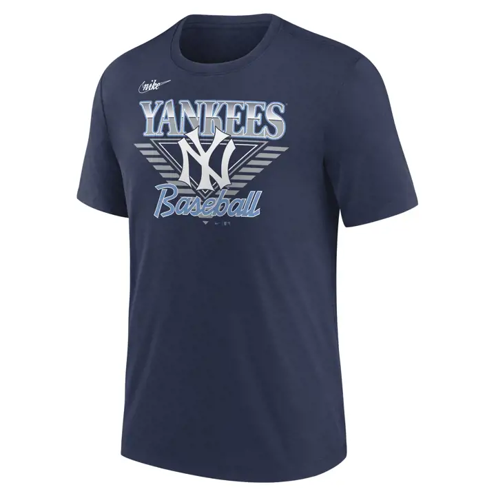 T-shirt en tissu mélangé triple New York Yankees MLB Coop Rewind bleu marine