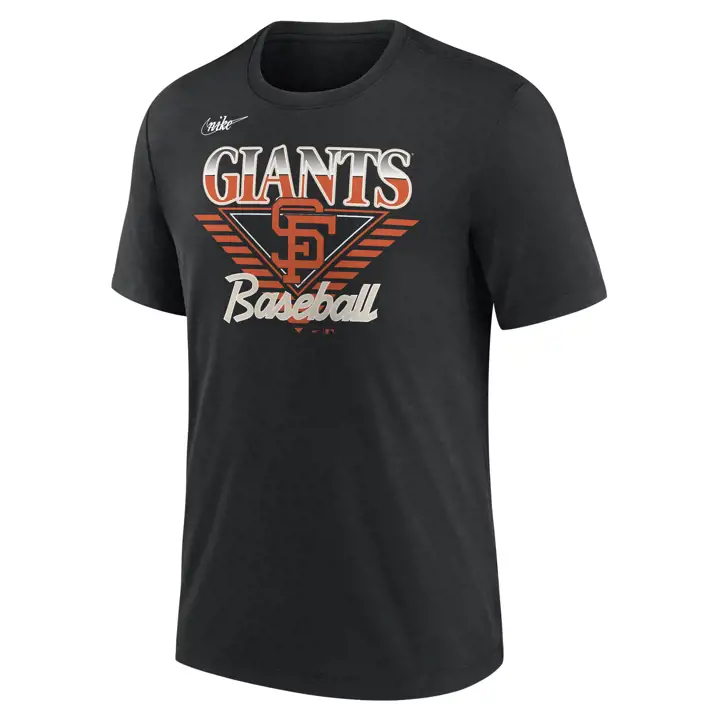 T-shirt mélange à trois tissus MLB Coop Rewind des Giants de San Francisco – Noir