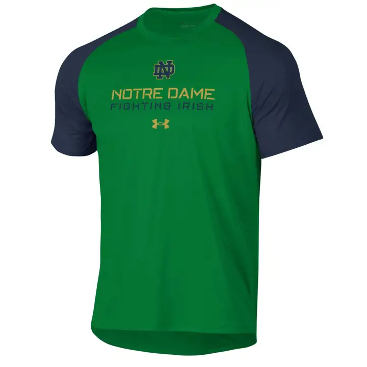 T-shirt technique color block Notre Dame Fighting Irish NCAA vert