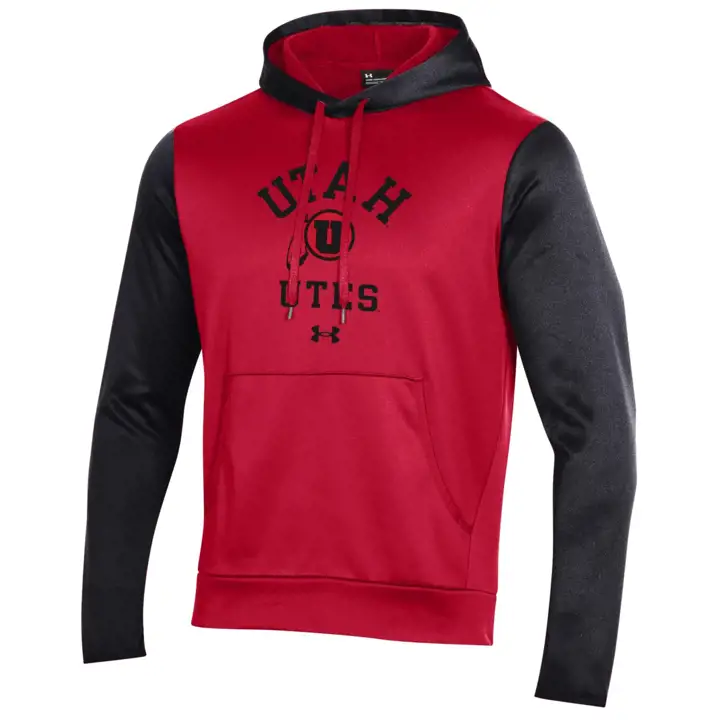 Sweat à capuche color block Performance NCAA Utah Utes rouge/noir