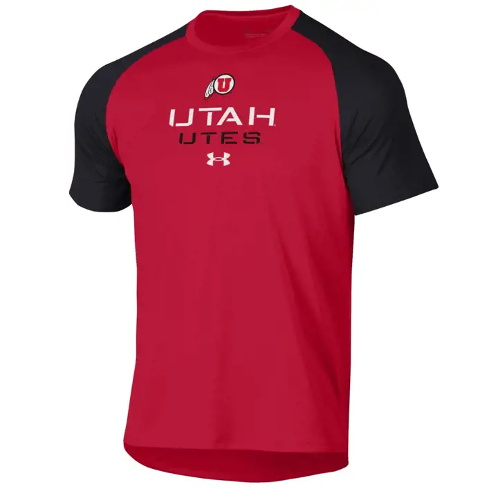T-shirt technique color block Utah Utes NCAA rouge/noir
