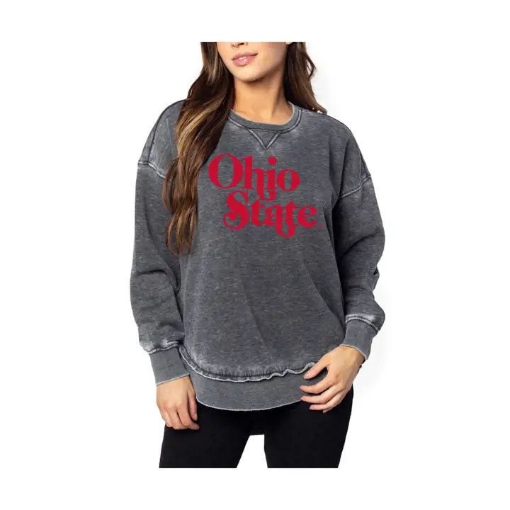 Sweat-shirt Femme Campus NCAA Ohio State Buckeyes Anthracite