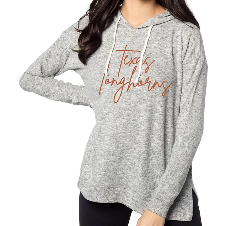 Sweat à capuche molletonné confortable pour femme NCAA Texas Longhorns gris